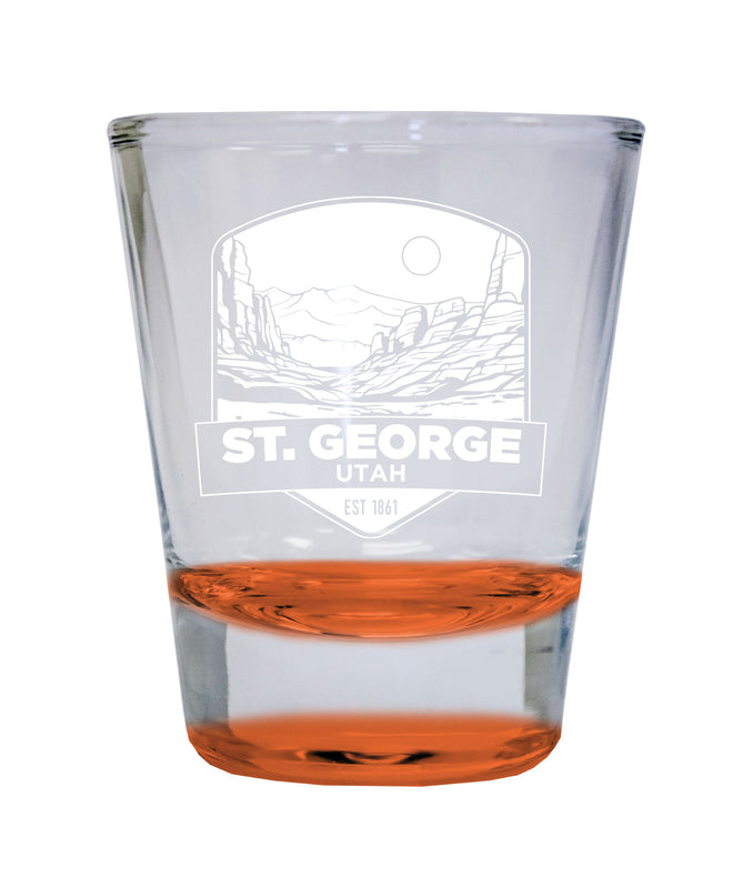 St. George Utah Souvenir 1.5 Ounce Engraved Shot Glass Round