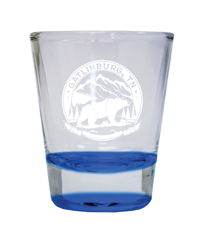 Gatlinburg Tennessee Laser Etched Souvenir 1.5 Ounce Shot Glass Round