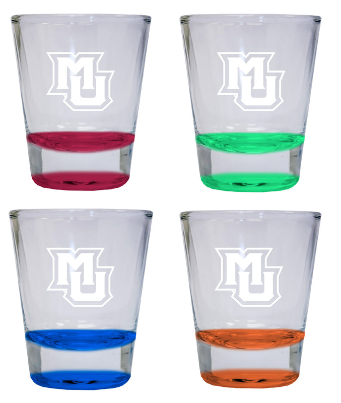 NCAA Marquette Golden Eagles Collector's 2oz Laser-Engraved Spirit Shot Glass Red, Orange, Blue and Green 4-Pack