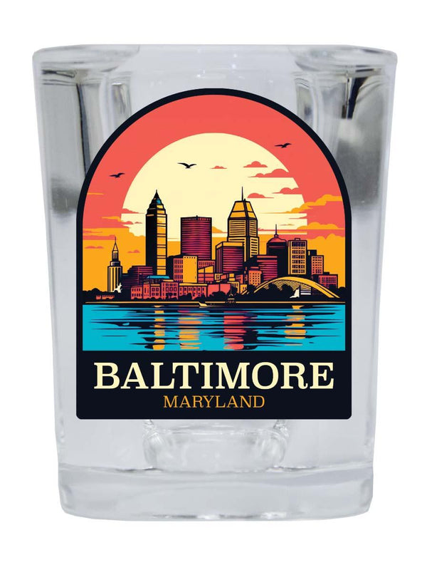 Baltimore Maryland C Souvenir 2.5 Ounce Shot Glass Square