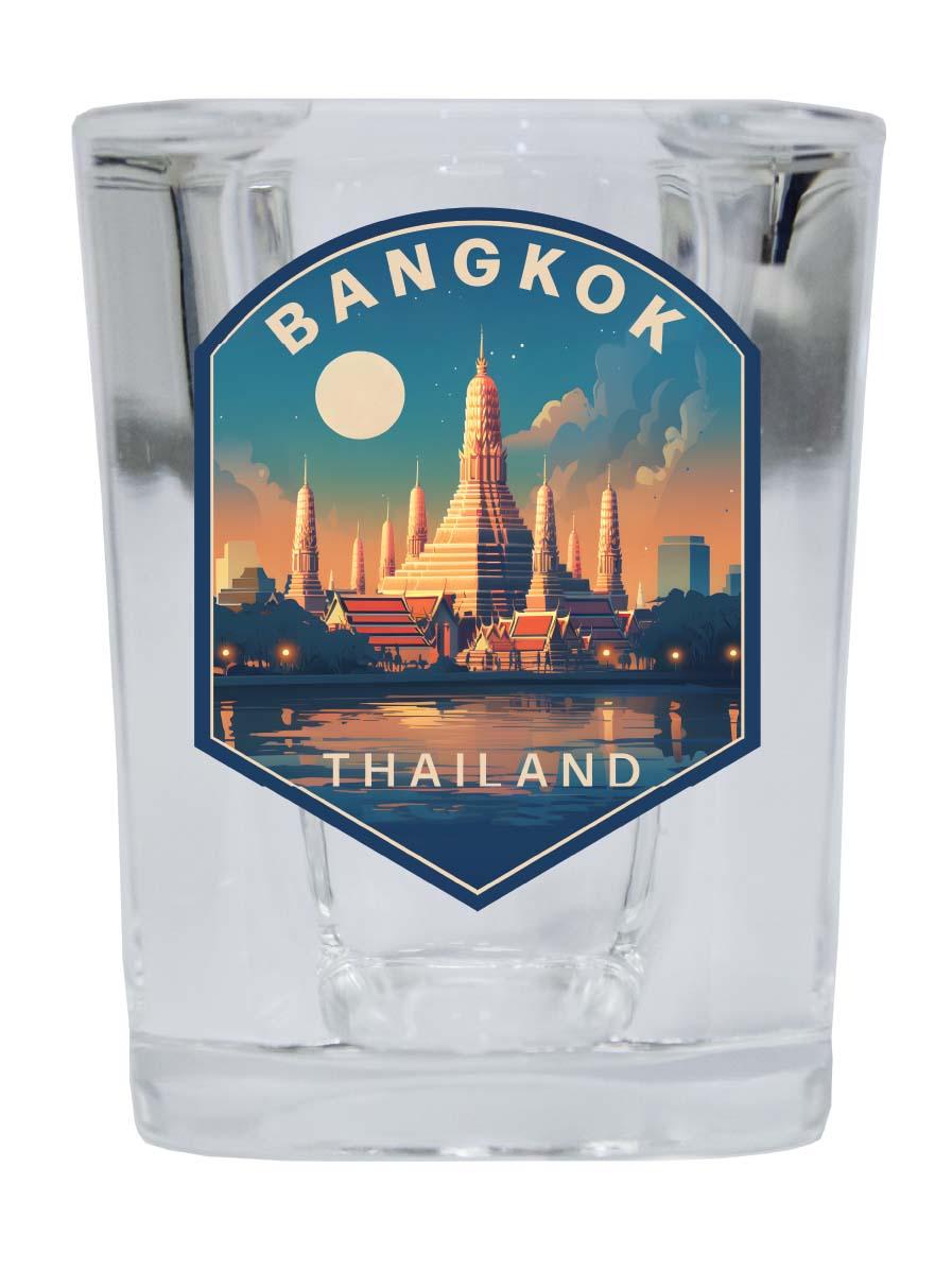 Bangkok Thailand B Souvenir 2.5 Ounce Shot Glass Square  Base