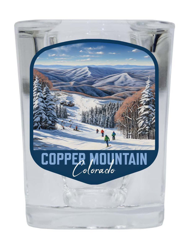 Copper Mountain B Souvenir 2.5 Ounce Shot Glass Square Base