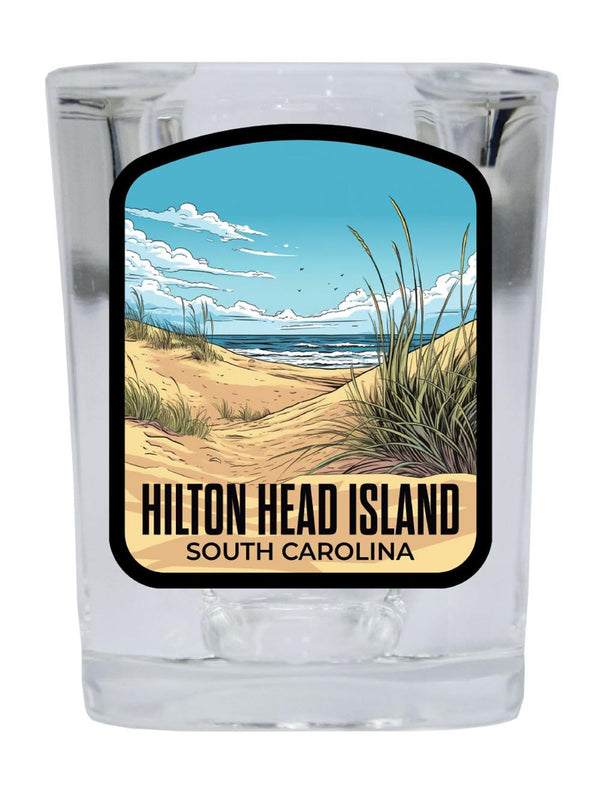 Hilton Head Island Souvenir 2.5 Ounce Shot Glass Square