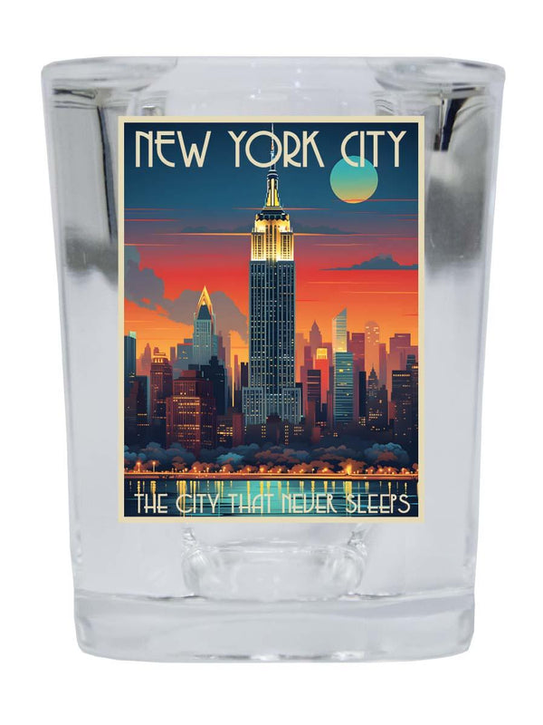 New York City B Souvenir 2.5 Ounce Shot Glass Square