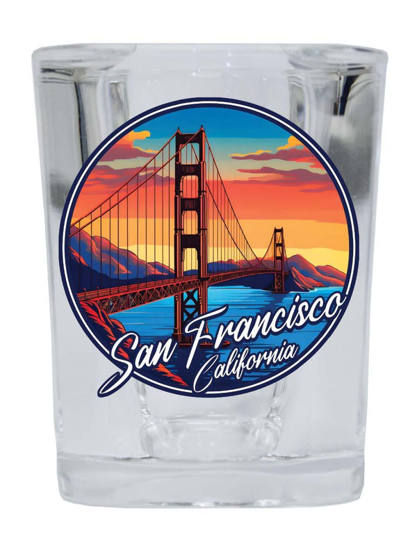 San Francisco California A Souvenir 2.5 Ounce Shot Glass Square
