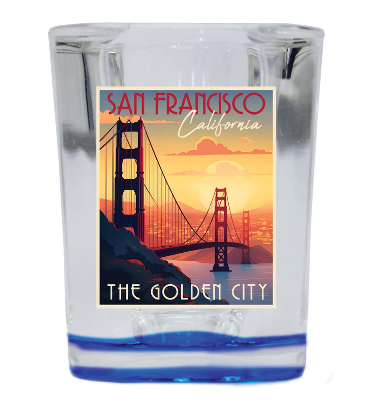 San Francisco California B Souvenir 2.5 Ounce Shot Glass Square Base