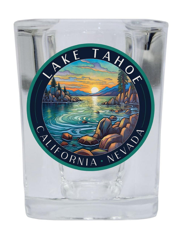 Lake Tahoe California Souvenir 2.5 Ounce Shot Glass Square