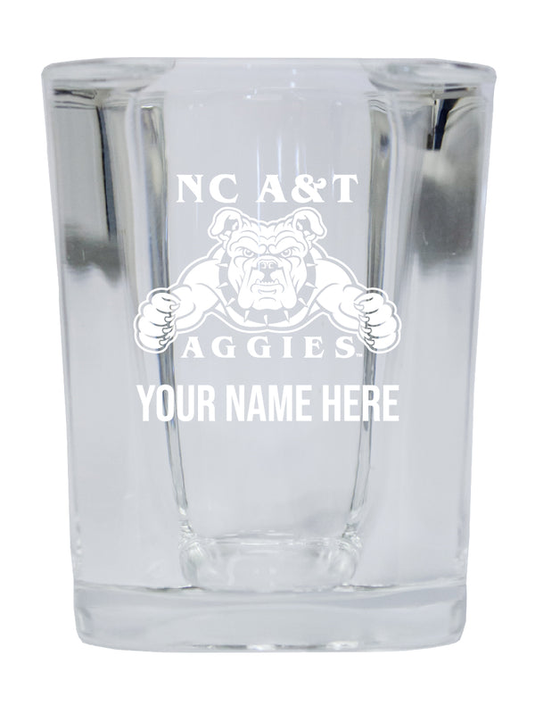 NCAA North Carolina A&T State Aggies Personalized 2oz Stemless Shot Glass - Custom Laser Etched