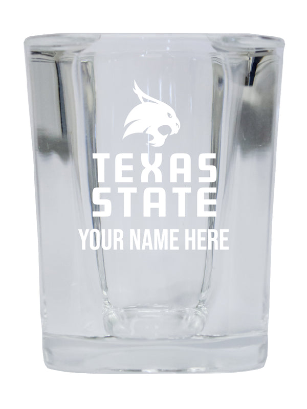 NCAA Texas State Bobcats Personalized 2oz Stemless Shot Glass - Custom Laser Etched