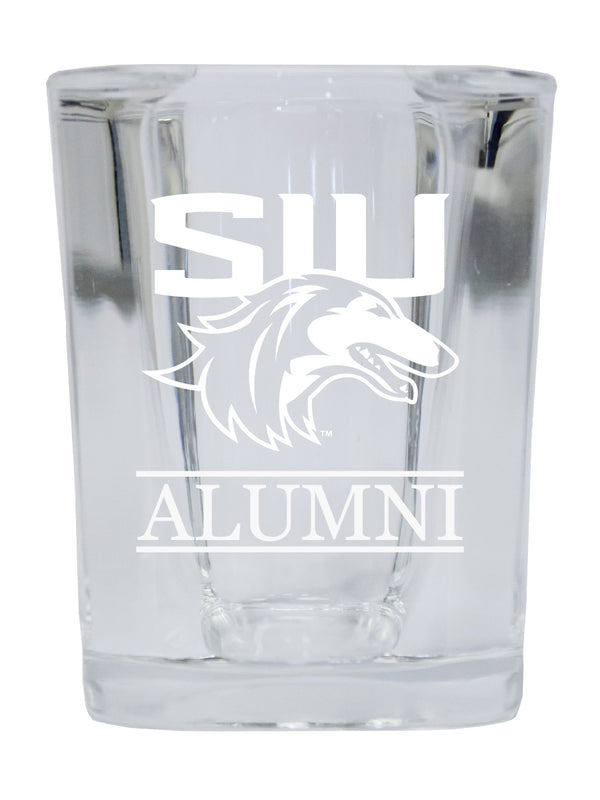 NCAA Southern Illinois Salukis Alumni 2oz Laser Etched Square Shot Glass