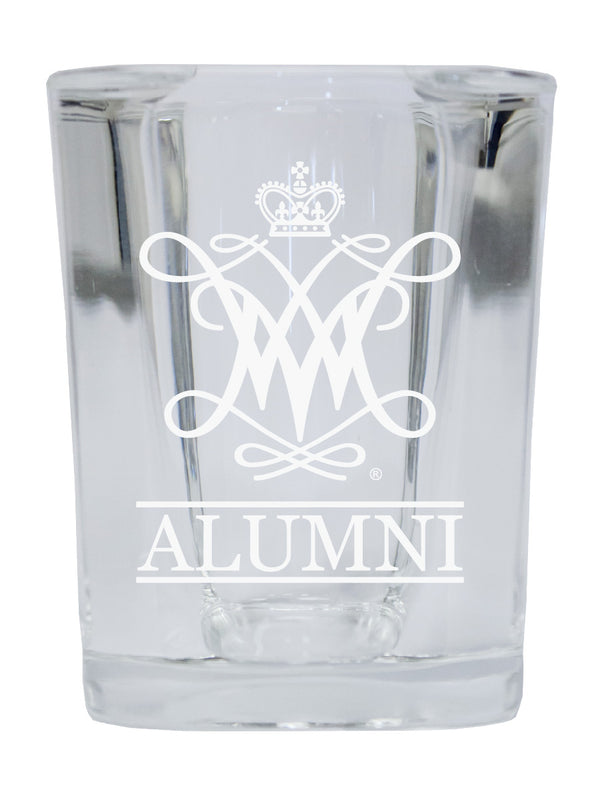 NCAA William and Mary Alumni 2oz Laser Etched Square Shot Glass