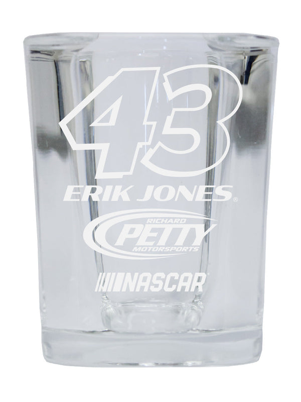 Erik Jones NASCAR #43 Etched Square Shot Glass