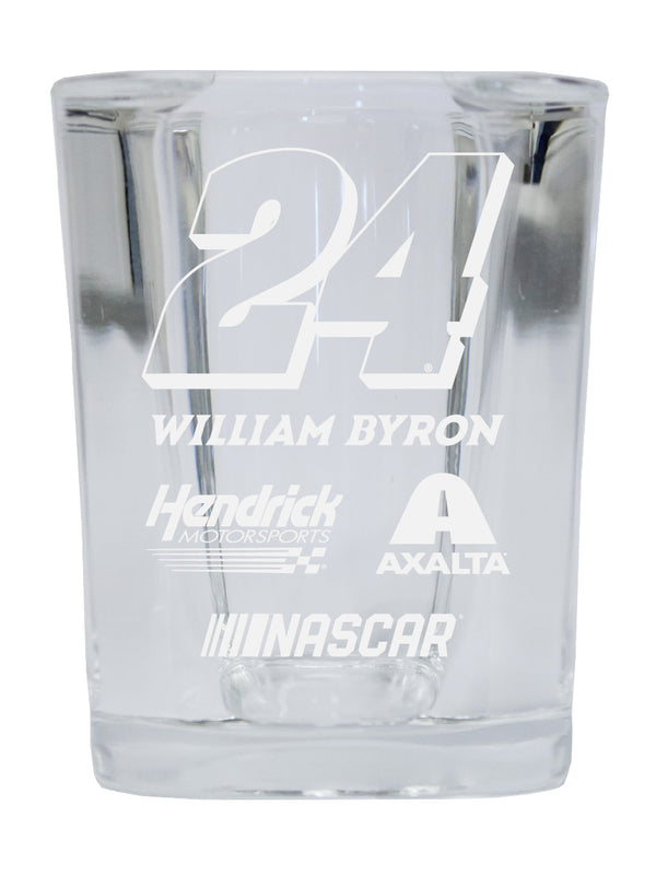 R and R Imports William Byron NASCAR #24 Etched Square Shot Glass 4-Pack