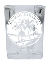 Load image into Gallery viewer, Nassau the Bahamas Souvenir 2.5 Ounce Engraved Shot Glass Square
