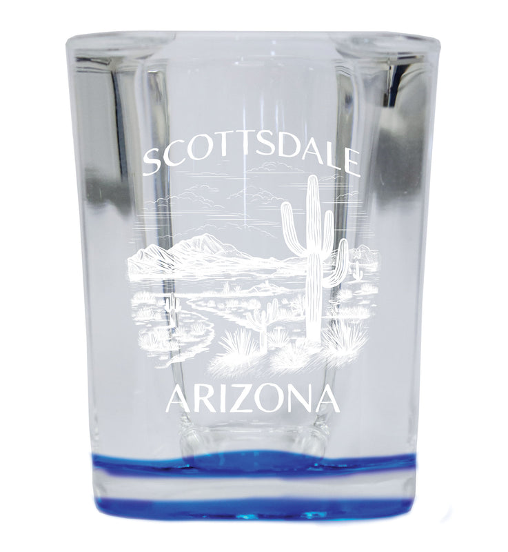 Scottsdale Arizona Souvenir 2.5 Ounce Engraved Shot Glass Square