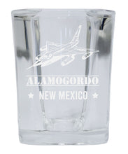 Load image into Gallery viewer, Alamogordo New Mexico Souvenir Laser Engraved 2 Ounce Square Base Liquor Shot Glass Choice of Design
