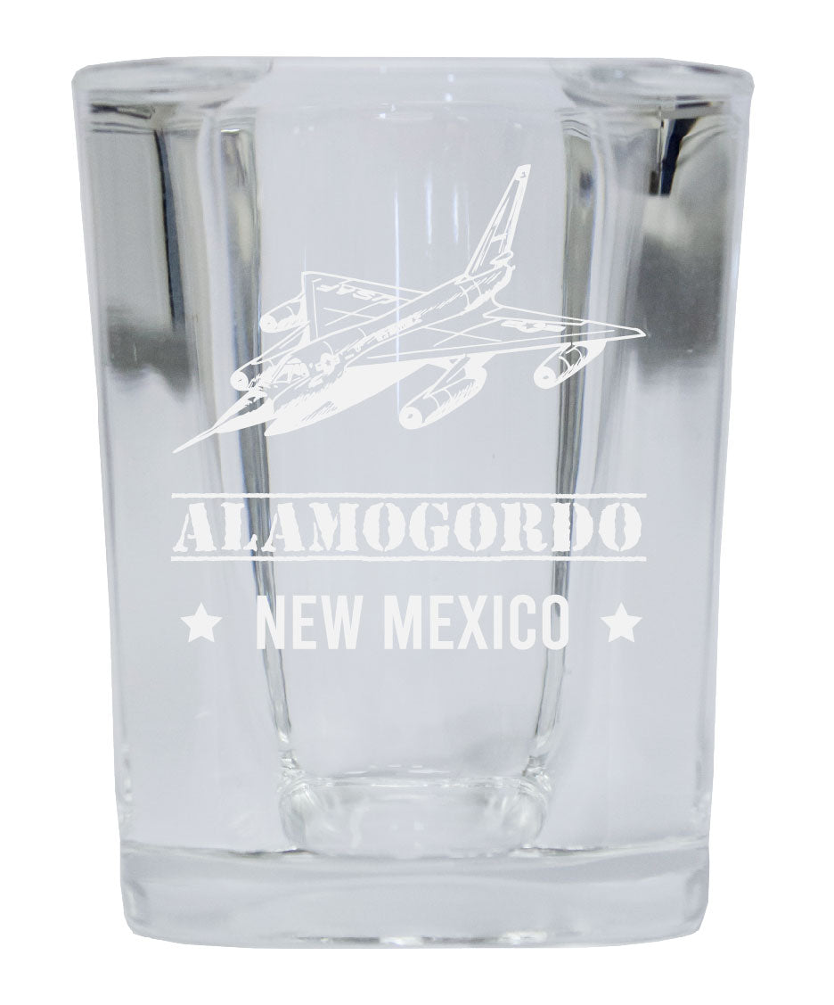 Alamogordo New Mexico Souvenir Laser Engraved 2 Ounce Square Base Liquor Shot Glass Choice of Design