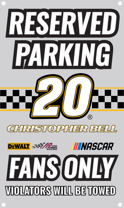 R and R Imports Christopher Bell #20 No Parking Metal Sign