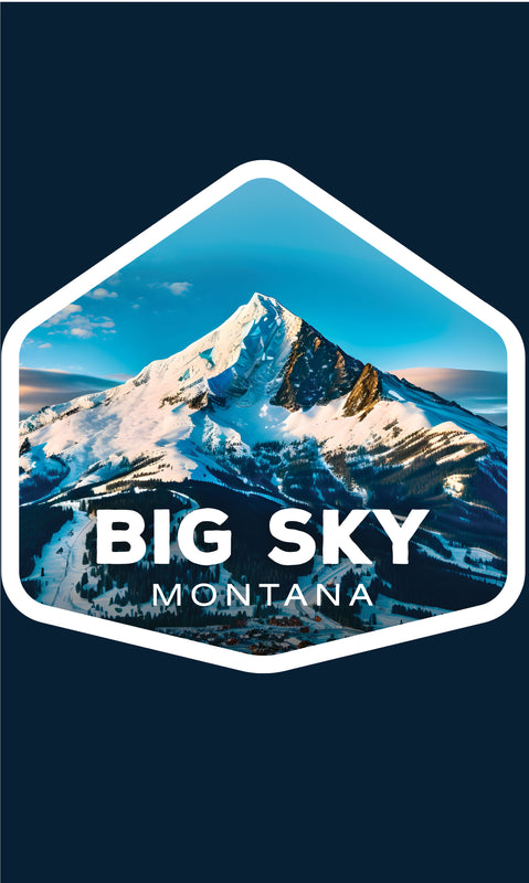 Big Sky Montana Mountain Design Souvenir Metal Sign 9 x 15