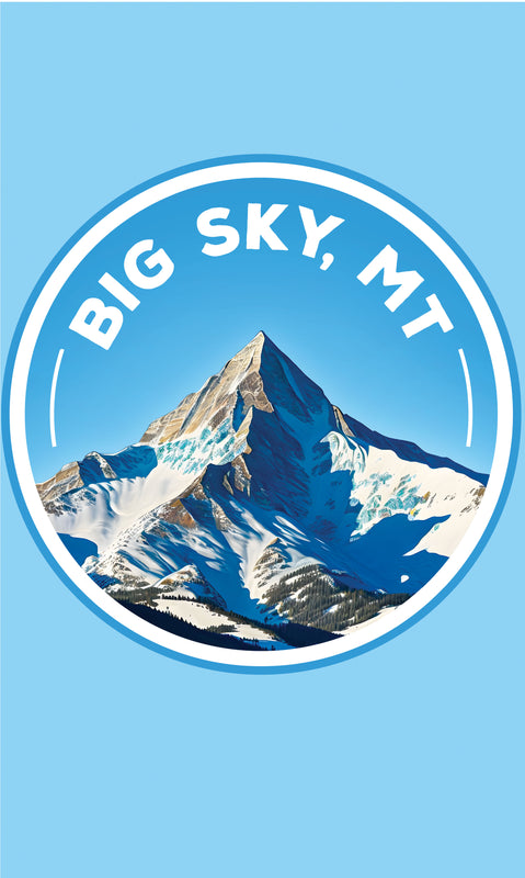 Big Sky Montana Snowy Mountain Design Souvenir Metal Sign 9 x 15