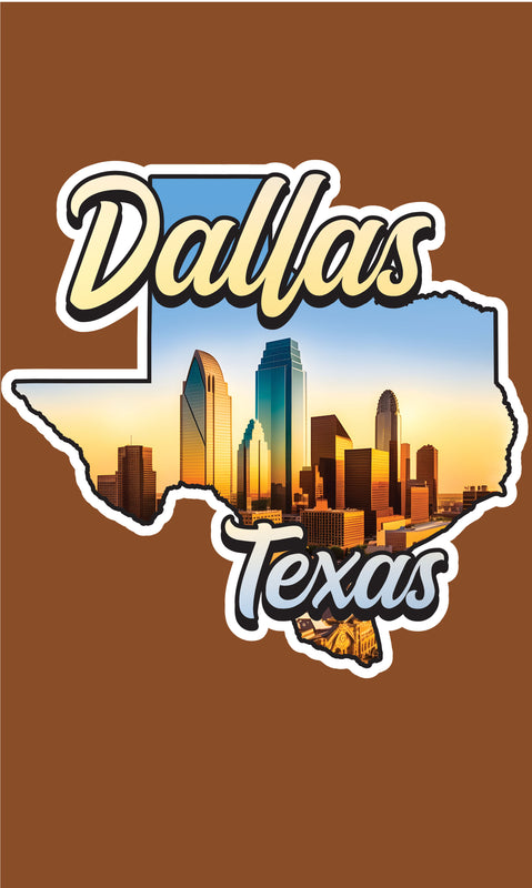Dallas Texas Design A Souvenir Metal Sign 9 x 15