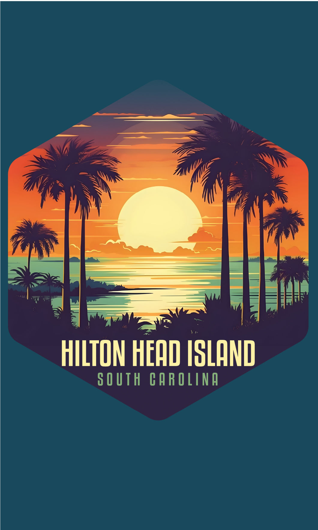 Hilton Head Island Design B Souvenir Metal Sign 9 x 15