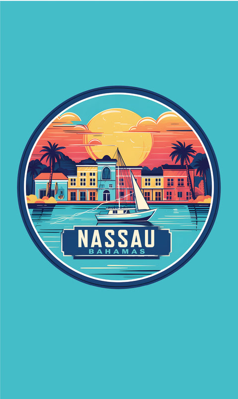 Nassau the Bahamas Design A Souvenir Metal Sign 9 x 15