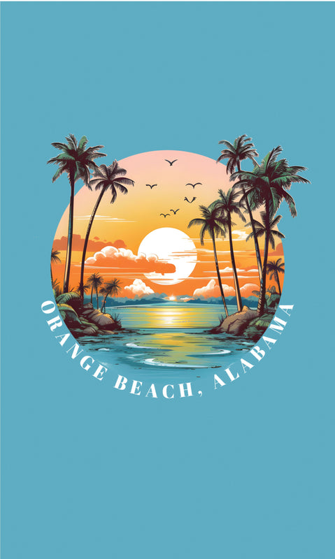 Orange Beach Alabama Design B Souvenir Metal Sign 9 x 15