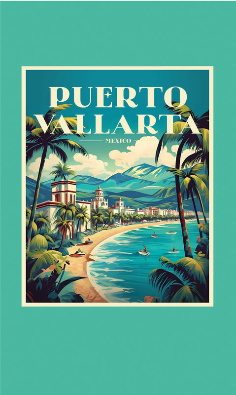 Puerto Vallarta Mexico Design C Souvenir Metal Sign 9 x 15