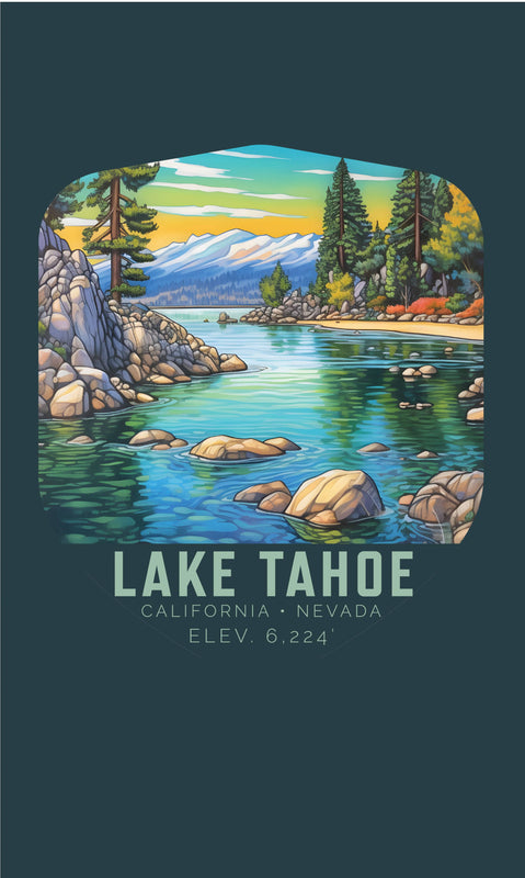 Lake Tahoe California Design B Souvenir Metal Sign 9 x 15