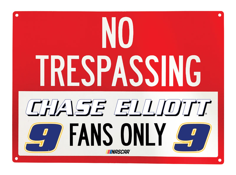 #9 Chase Elliott NASCAR Officially Licensed No Trespassing Sign