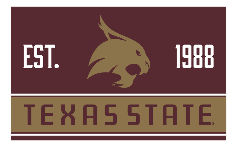Texas State Bobcats Wood Sign with Frame