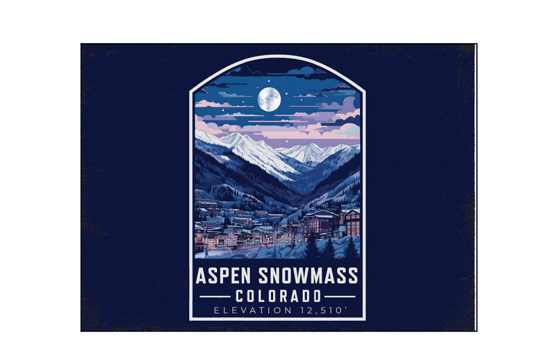 Aspen Snowmass Colorado Design C Souvenir Wood sign with frame 5x7