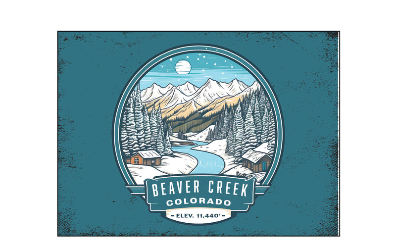 Beaver Creek Colorado Design B Souvenir Wood sign with frame 5x7