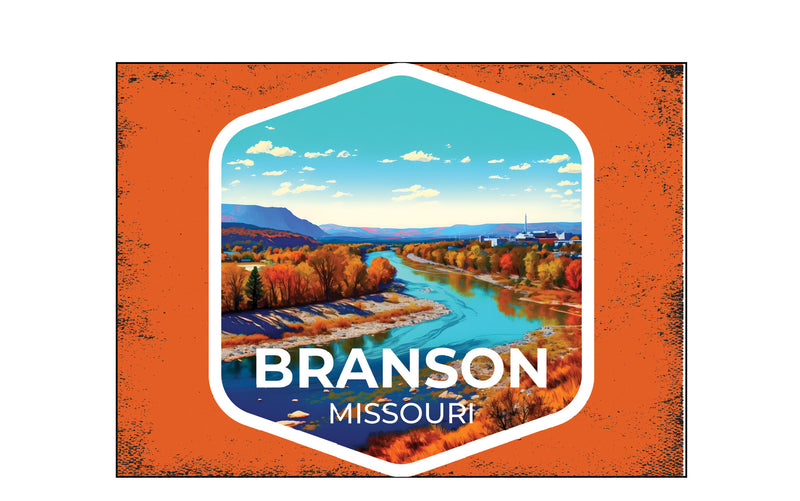 Branson Missouri Design B Souvenir Wood sign with frame 5x7