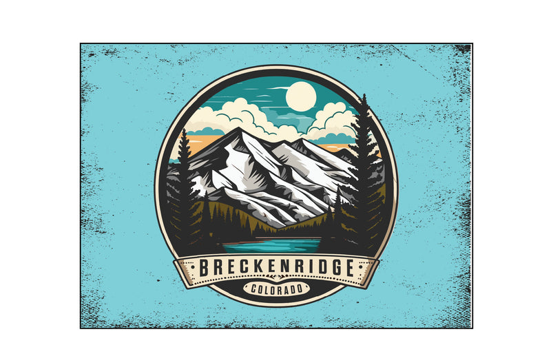 Breckenridge Colorado Design A Souvenir Wood sign with frame 5x7