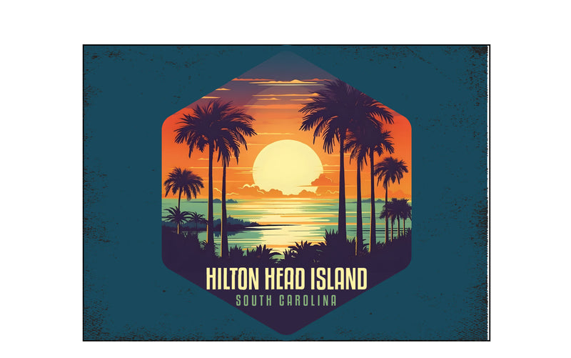 Hilton Head Island Design B Souvenir Wood sign with frame 5x7