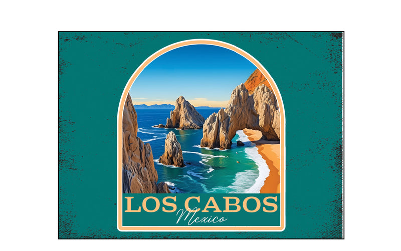 Los Cabos Mexico Design B Souvenir Wood sign with frame 5x7