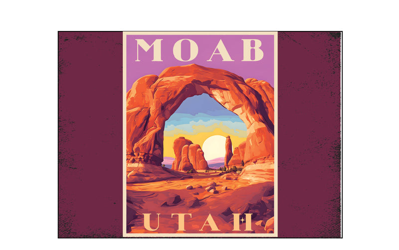 Moab Utah Design A Souvenir Wood sign with frame 5x7