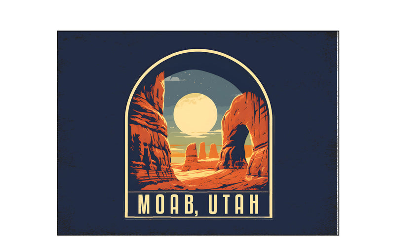 Moab Utah Design B Souvenir Wood sign with frame 5x7