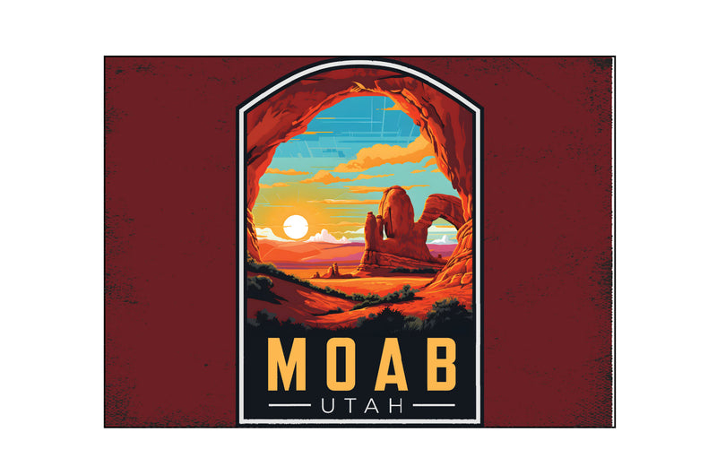 Moab Utah Design C Souvenir Wood sign with frame 5x7