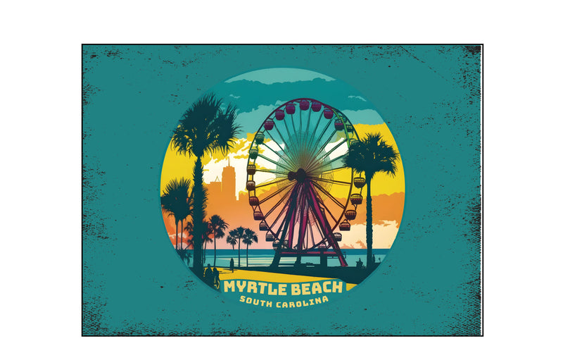 Myrtle Beach South Carolina Souvenir Wood sign with frame 5x7