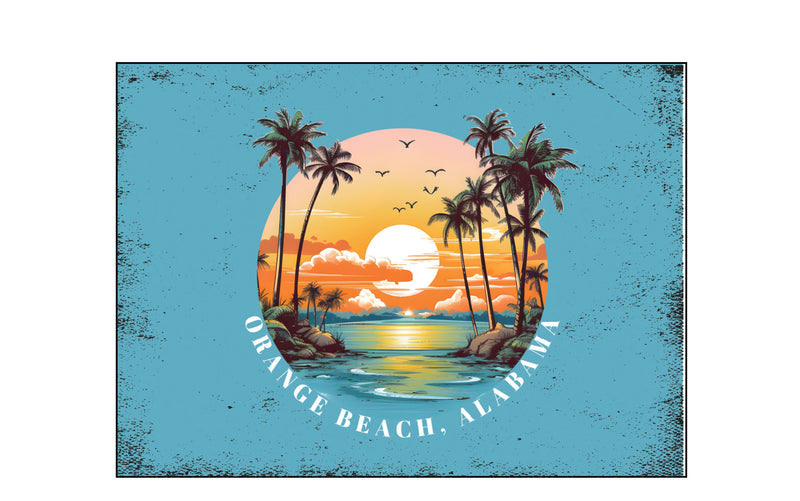 Orange Beach Alabama Design B Souvenir Wood sign with frame 5x7