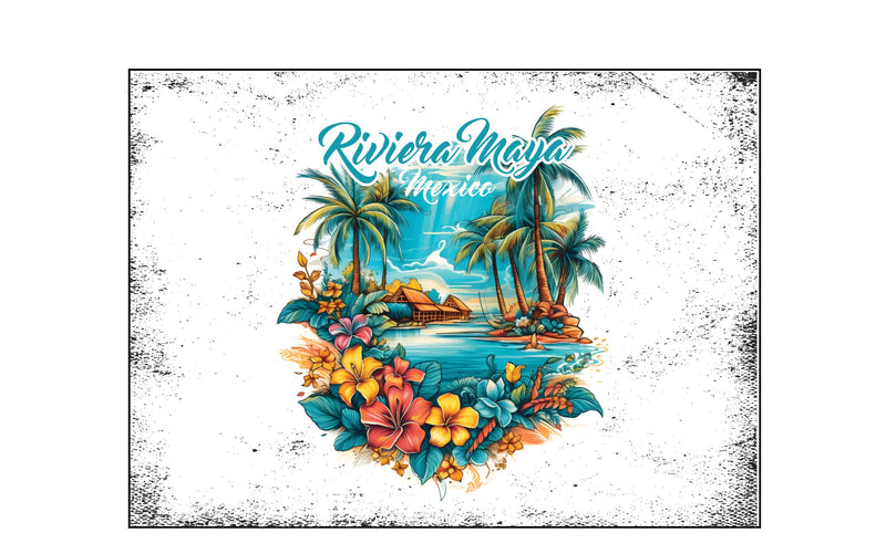 Riviera Maya Mexico Design A Souvenir Wood sign with frame 5x7