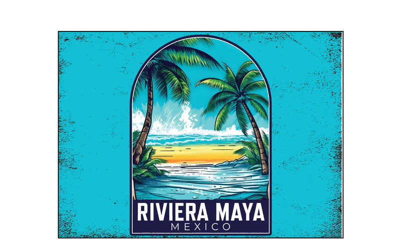 Riviera Maya Mexico Design B Souvenir Wood sign with frame 5x7