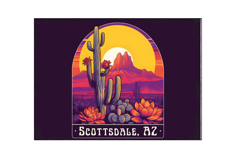 Scottsdale Arizona Design B Souvenir Wood sign with frame 5x7
