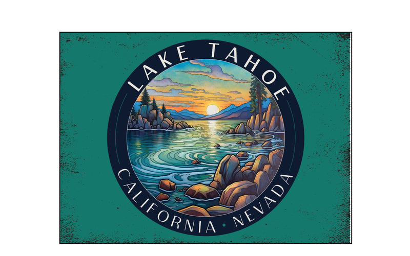 Lake Tahoe California Design C Souvenir Wood sign with frame 5x7
