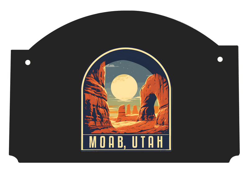 Moab Utah Design B Souvenir Wood sign flat with string