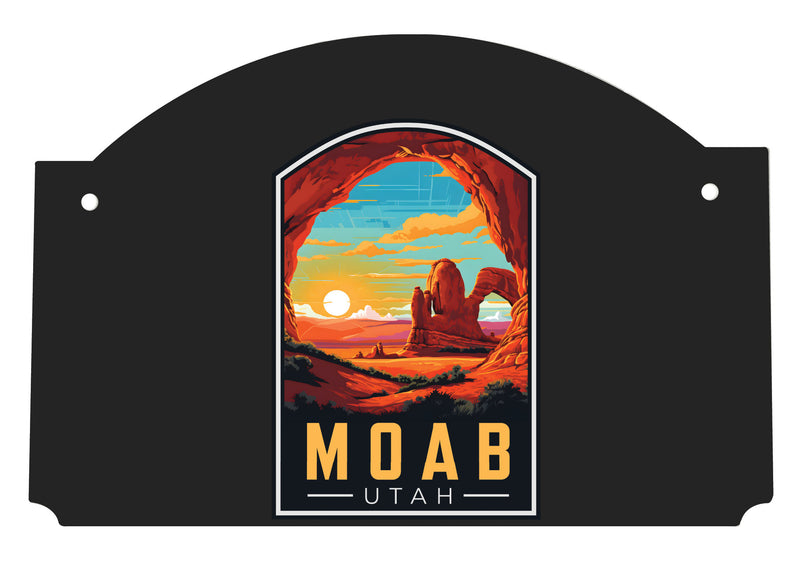 Moab Utah Design C Souvenir Wood sign flat with string