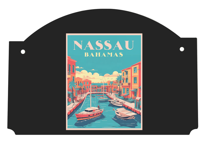 Nassau the Bahamas Design B Souvenir Wood sign flat with string